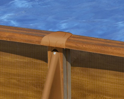 GRE Zamienna osłona słupka bocznego basenu 120cm - część EM prosta - brązowa