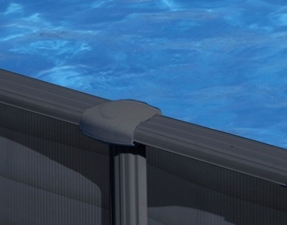 GRE Zamienna osłona słupka bocznego basenu 120cm - część EM prosta - grafit