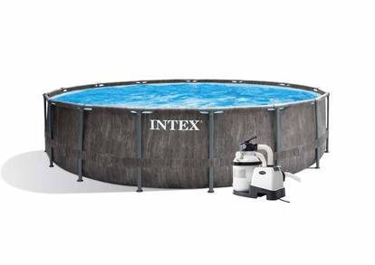 INTEX Prism Frame Greywood 4,57 x 1,22m zestaw filtracji piaskowej 4m3/godz