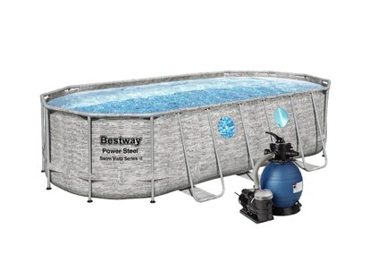 Basen Bestway Stone Swim Vista z konstrukcją 5,49 x 2,74 x 1,22m zestaw filtracja piaskowa 4,5m3/godz