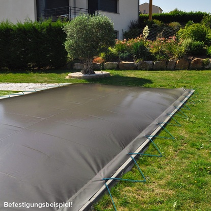 Dmuchana pokrywa do basenu zimowego POOLSANA AIR PROTECT antracyt, prostokąt 8,00 x 4,00 m