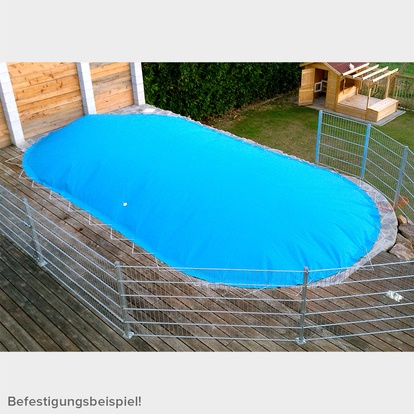 Dmuchana pokrywa do basenu zimowego POOLSANA AIR PROTECT niebieska, owalna 7,00 x 3,50 m